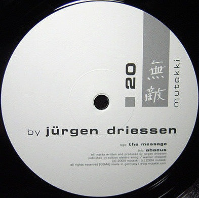 Jürgen Driessen : The Message / Abacus (12")