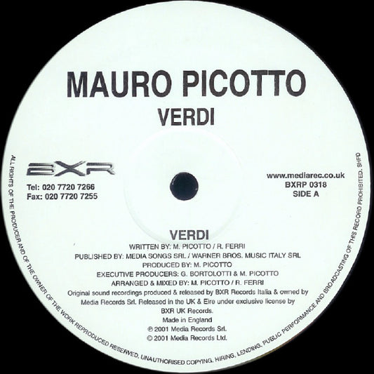 Mauro Picotto : Verdi (12")