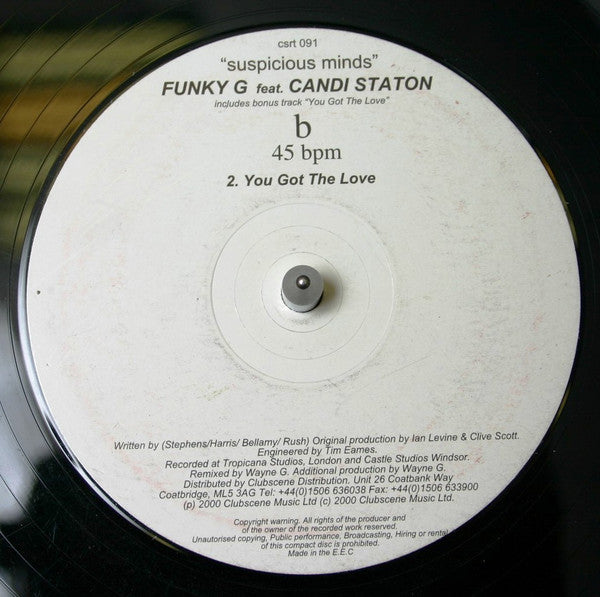 Funky G Featuring Candi Staton : Suspicious Minds (12")