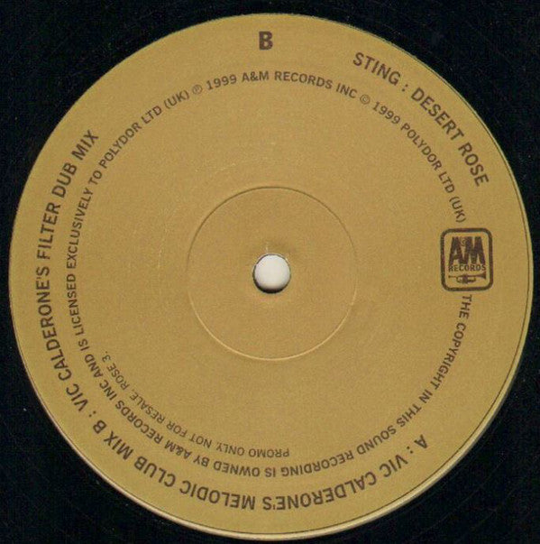Sting : Desert Rose (Victor Calderone Mixes) (12", Promo)