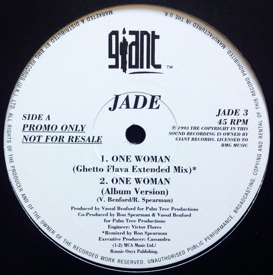 Jade (3) : One Woman (12", Promo)