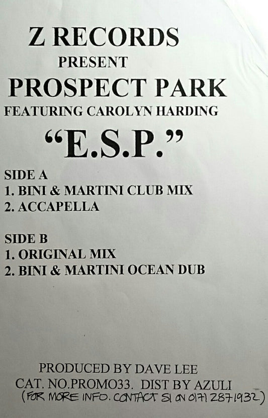 Prospect Park Featuring Carolyn Harding : E.S.P. (12", Promo, W/Lbl)