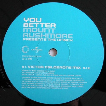 Mount Rushmore Presents The Knack : You Better (12")