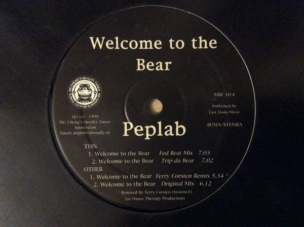 Peplab : Welcome To The Bear (12")