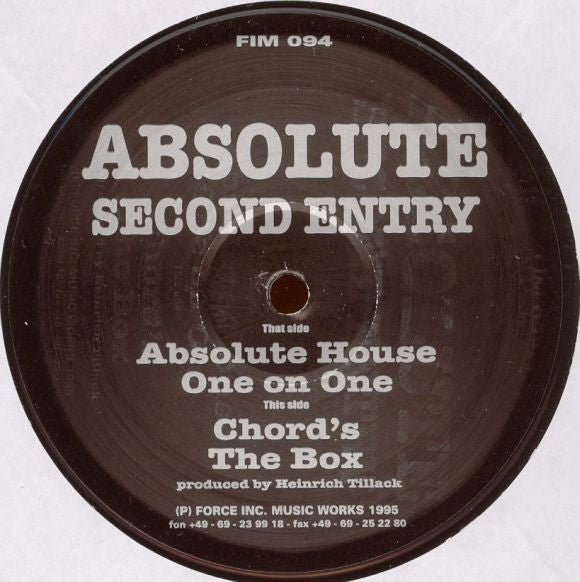 Absolute : Second Entry (12")