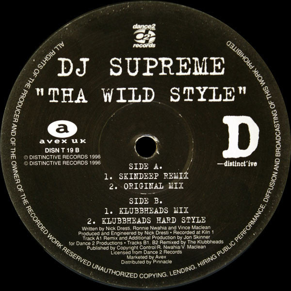DJ Supreme : Tha Wild Style (12")