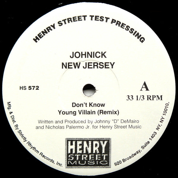 JohNick : New Jersey (12", TP)