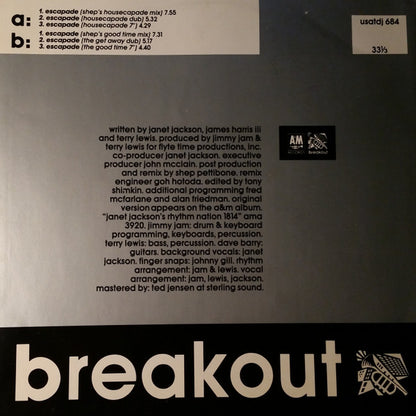 Janet Jackson : Escapade (12", Maxi, Promo)
