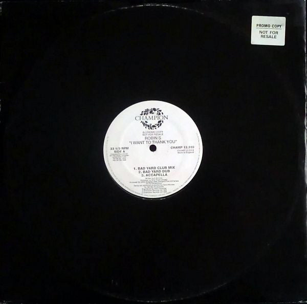 Robin S. : I Want To Thank You (12", Pro)