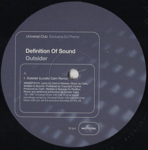 Definition Of Sound : Outsider (12", Promo)