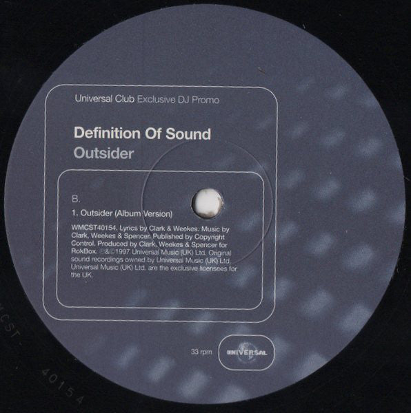 Definition Of Sound : Outsider (12", Promo)