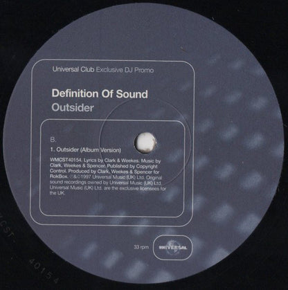 Definition Of Sound : Outsider (12", Promo)