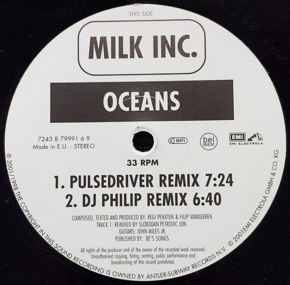 Milk Inc. : Walk On Water (12")