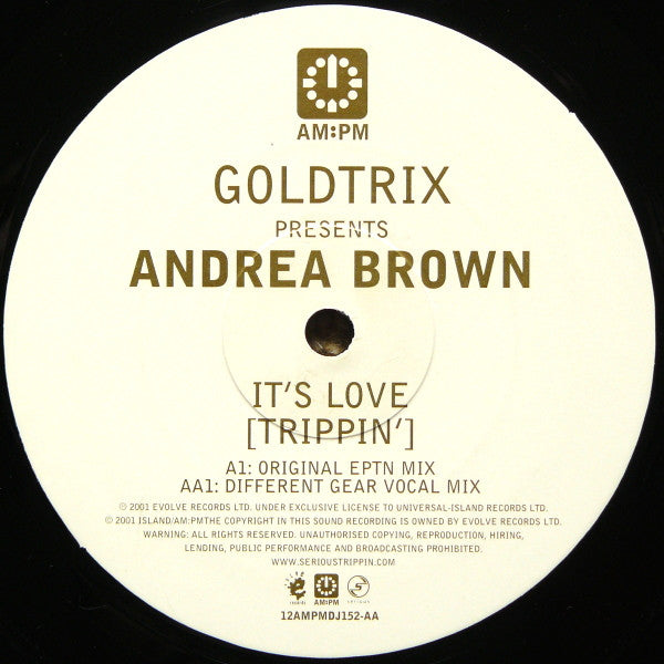 Goldtrix Presents Andrea Brown : It's Love (Trippin') (12", Promo)