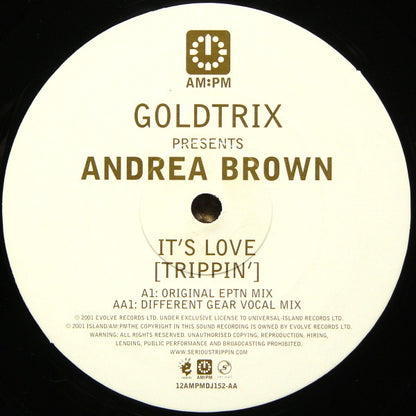 Goldtrix Presents Andrea Brown : It's Love (Trippin') (12", Promo)