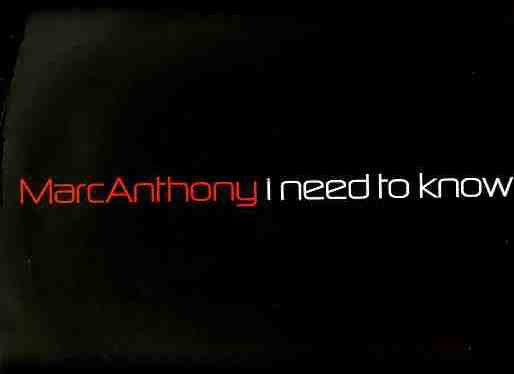 Marc Anthony : I Need To Know (12", Promo)