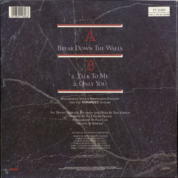 Shy (5) : Break Down The Walls (12", Single, Gat)