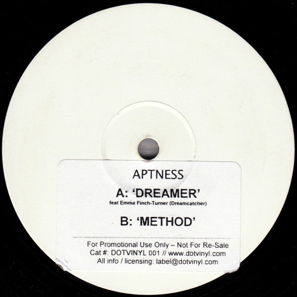 Aptness : Dreamer (12", Promo, W/Lbl)