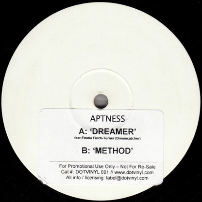 Aptness : Dreamer (12", Promo, W/Lbl)