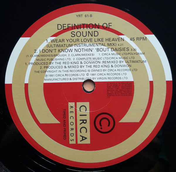 Definition Of Sound : Wear Your Love Like Heaven (Ultimatum Mix) (12", Single)