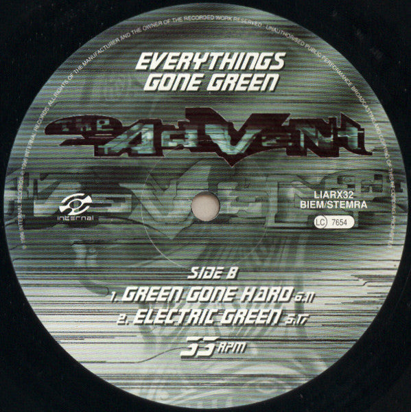 The Advent : New Adventures - Mix's Of New Orders Everythings Gone Green (12")