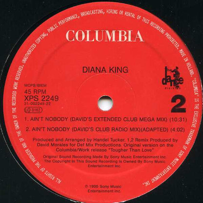 Diana King : Ain't Nobody (12", Promo)