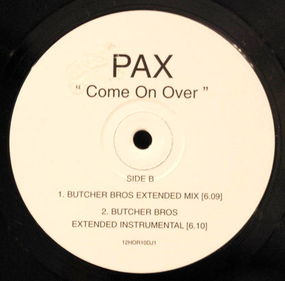 Pax (9) : Come On Over (12", Promo)