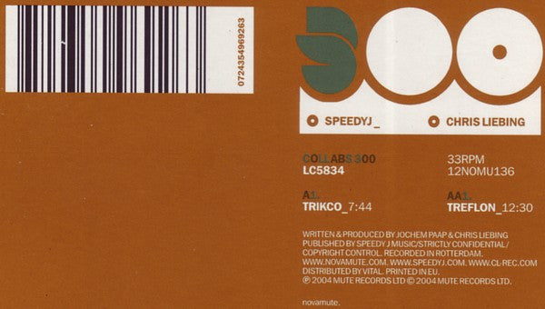SpeedyJ* _ Chris Liebing : Collabs 300 (12")