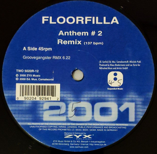 Floorfilla : Anthem # 2 (Remix) (12", S/Sided)
