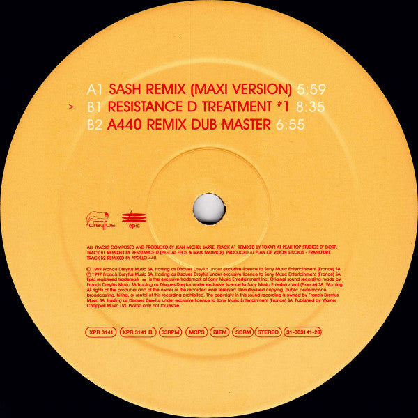 Jean Michel Jarre* : Oxygène 10 (12", Promo)