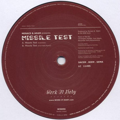 Menace & Adam : Missile Test (12")