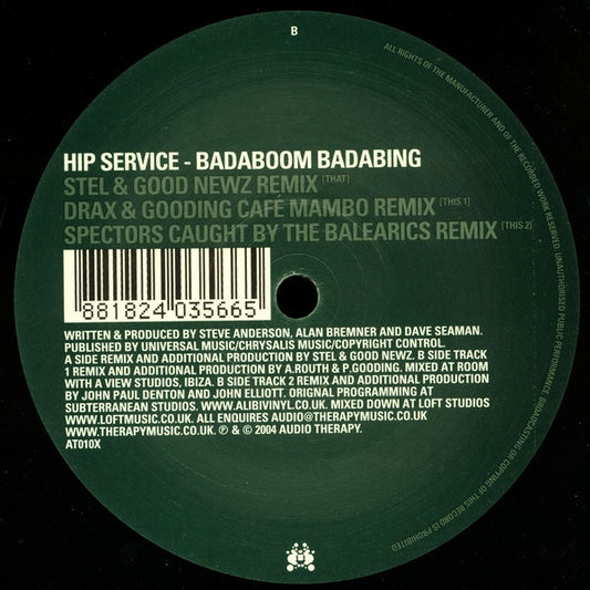 Hip Service : Badaboom Badabing (12")