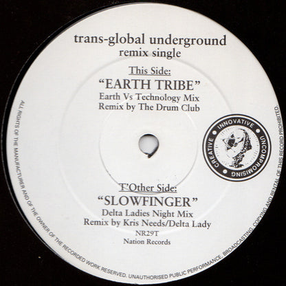 Transglobal Underground : Earth Tribe / Slowfinger (12", W/Lbl)