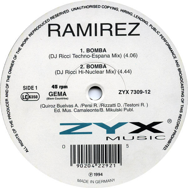 Ramirez : Bomba (12")