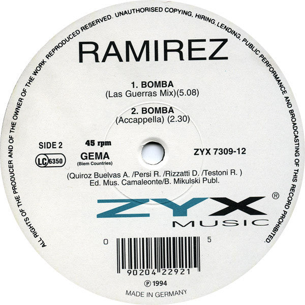 Ramirez : Bomba (12")