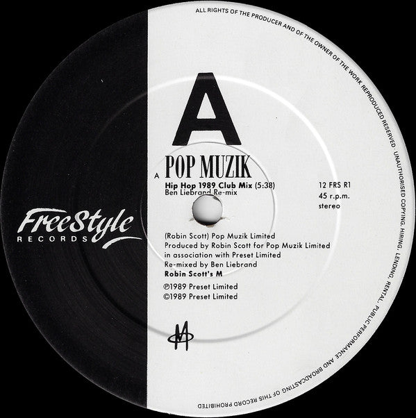 M (2) : Pop Muzik (Ben Liebrand Remix) (12")