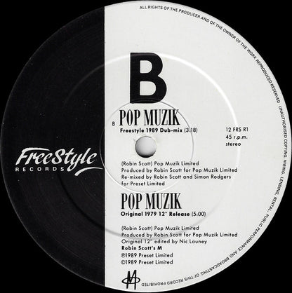 M (2) : Pop Muzik (Ben Liebrand Remix) (12")