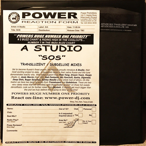 A Studio : SOS (Part 1) (12")