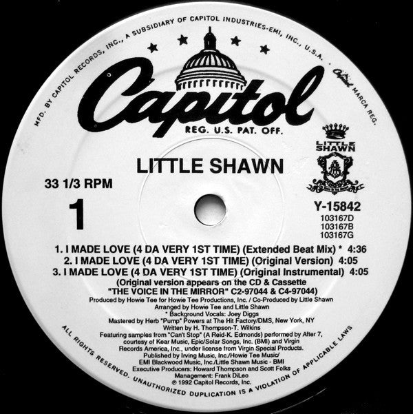 Little Shawn : I Made Love (4 Da Very 1st Time) (12")