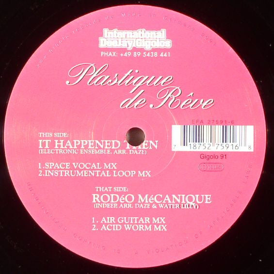 Plastique De Rêve : Rodéo Mécanique (12")