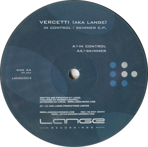 Vercetti : In Control / Skimmer E.P. (12", EP)