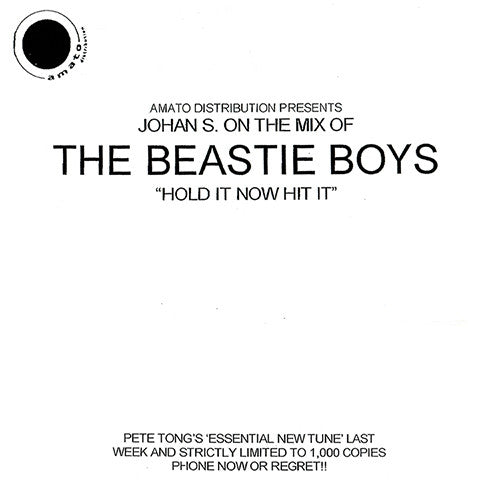 Johan S. Vs. Beastie Boys : Hold It Now, Hit It (12", Ltd, Unofficial, W/Lbl)