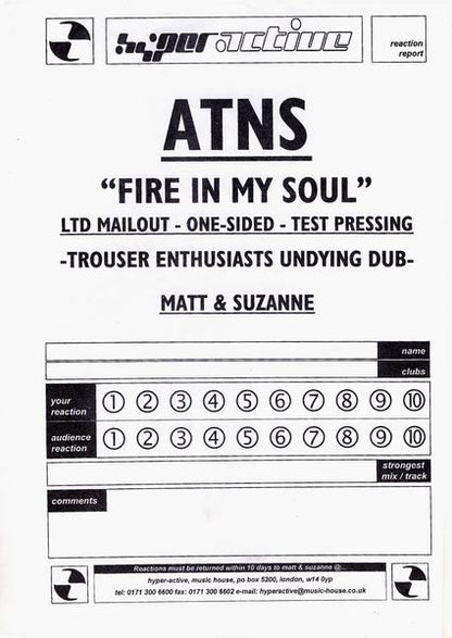 A*Teens : Mamma Mia (Trouser Enthusiasts Undying Dub) (12", S/Sided, Promo, W/Lbl)