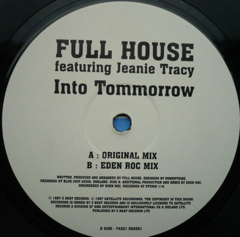 Full House (4) Featuring Jeanie Tracy : Into Tommorrow (12")
