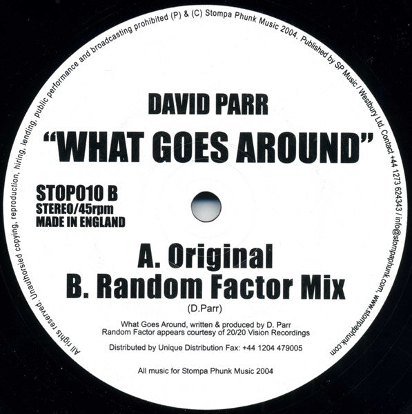 David Parr : What Goes Around (12")