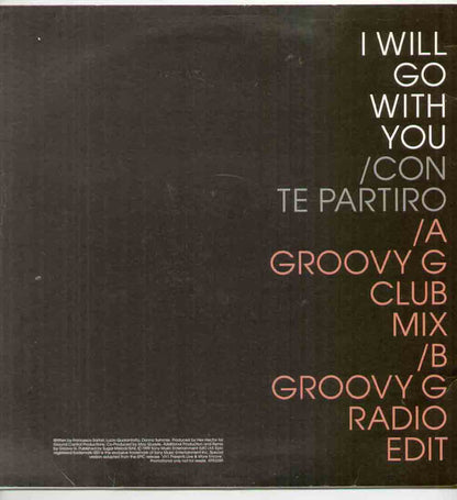 Donna Summer : I Will Go With You (Con Te Partiro) (12", Promo)