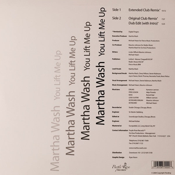 Martha Wash : You Lift Me Up (12")