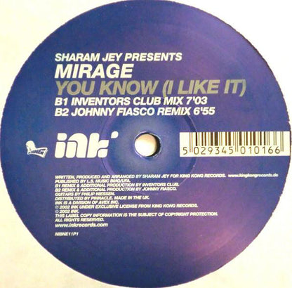 Sharam Jey Presents Mirage (18) : You Know (I Like It) (12")