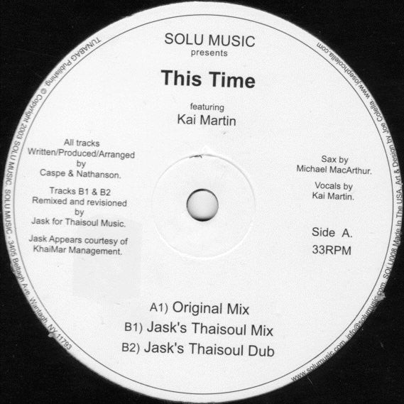 Solu Music : This Time (12")