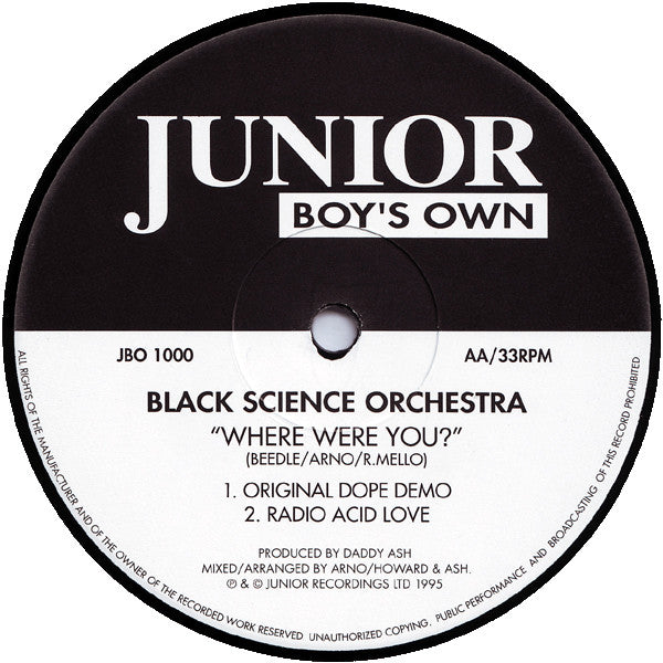 Black Science Orchestra : Where Were You? (12", RE)